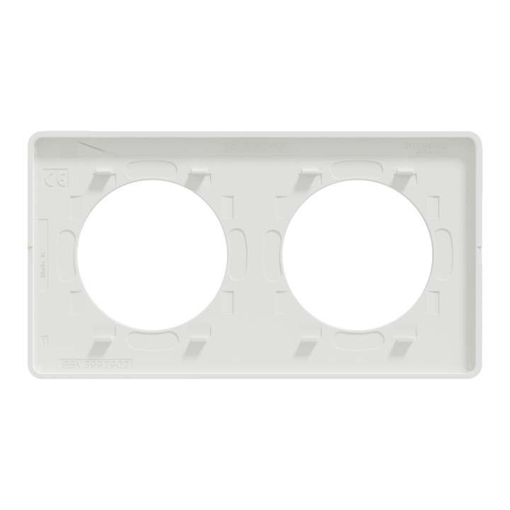 Schneider - Odace - Touch - Plaque 2 postes - Entraxe 71 mm - Réf : S520804
