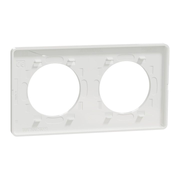 Schneider - Odace - Touch - Plaque 2 postes - Entraxe 71 mm - Réf : S520804