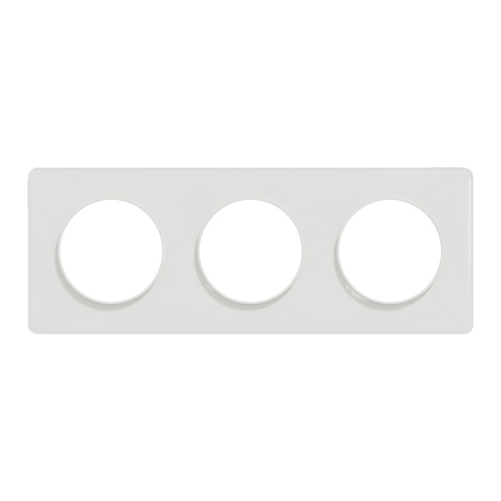 Schneider - Odace - Touch - Plaque 3 postes - entraxe 71 mm - Blanc - Réf : S520806
