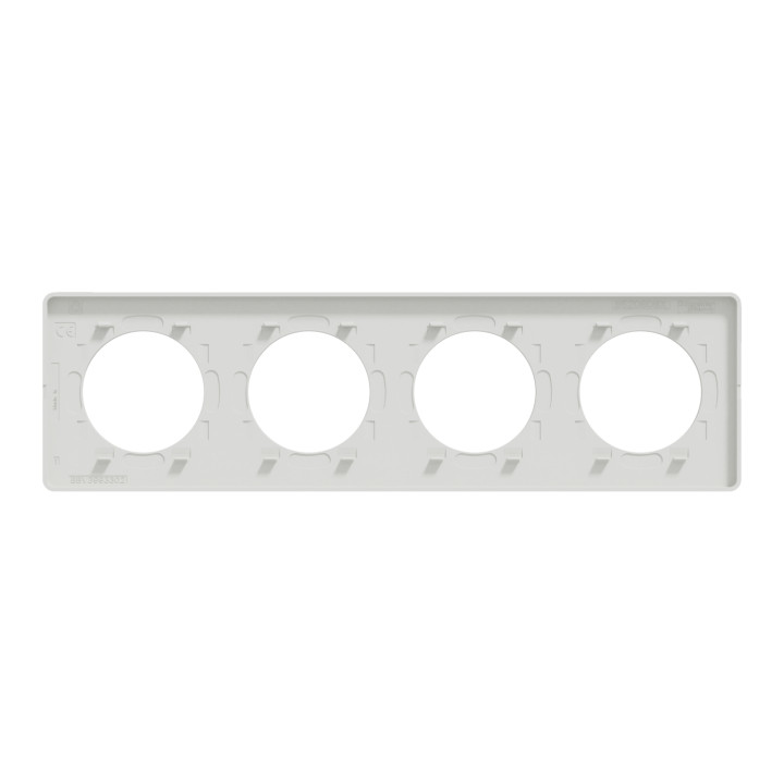 Schneider - Odace - Touch - Plaque 4 postes - entraxe 71 mm - Blanc - Réf : S520808
