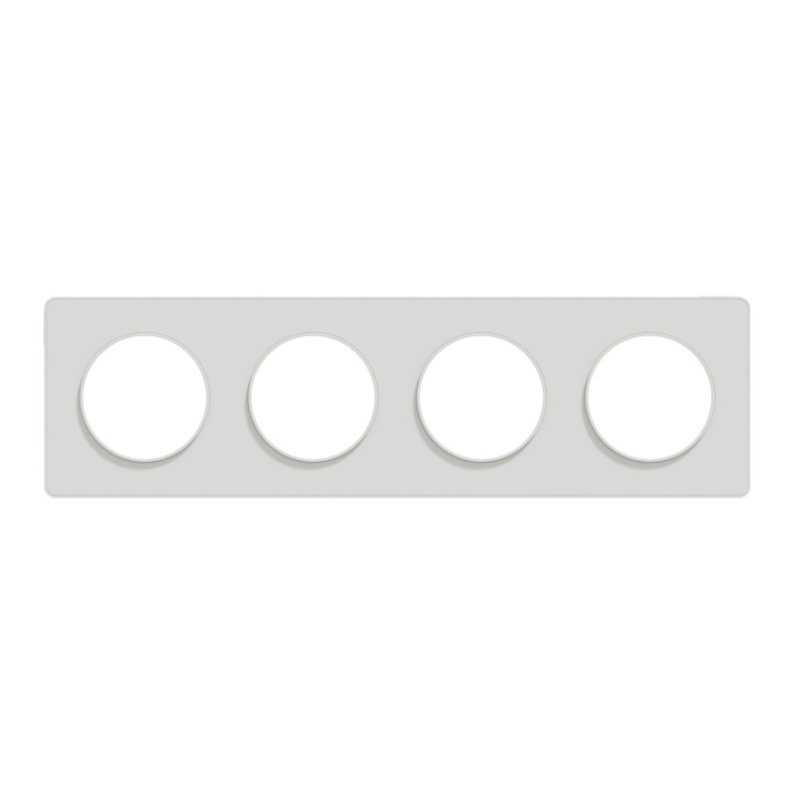 Schneider - Odace - Touch - Plaque 4 postes - entraxe 71 mm - Blanc - Réf : S520808