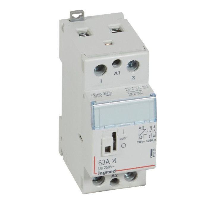 Legrand - Contacteur de puissance bipolaire bobine 230V - 63A - 2F - silencieux - 2M - 412560