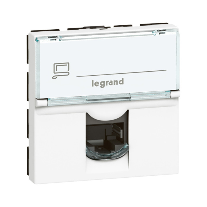 Legrand Mosaic - Prise RJ45 Cat. 6 FTP complet - 1 poste (2M) - 080251 + 277802L + 076565