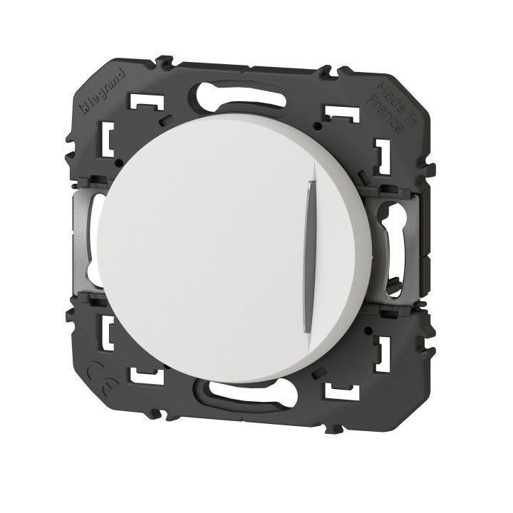 Legrand - Interrupteur ou va-et-vient avec voyant témoin Dooxie - 10AX - 250V~ - finition Blanc - Réf : 600009