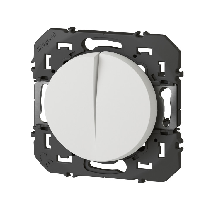 Legrand - Double interrupteur ou va-et-vient Dooxie - 10AX - 250V~ - Finition Blanc - Réf : 600002