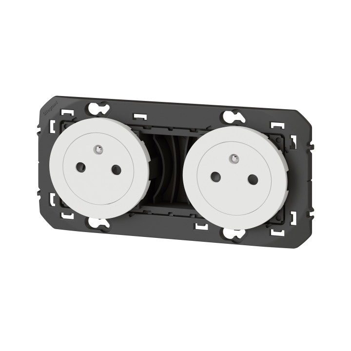 Legrand - Double prise de courant 2P+T Surface 16A précâblées Dooxie - finition Blanc - Réf : 600332