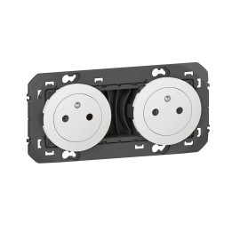 Legrand - Double prise de courant 2P+T Surface 16A précâblées Dooxie - finition Blanc - Réf : 600332