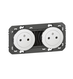 Legrand - Double prise de courant 2P+T Surface 16A précâblées Dooxie - finition Blanc - Réf : 600332