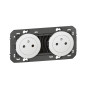 Legrand - Double prise de courant 2P+T Surface 16A précâblées Dooxie - finition Blanc - Réf : 600332