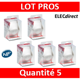 Legrand - LOT de 5 Détecteurs de mouvement PIR 360° portée 8m IP55 - Mural/plafond - Blanc - saillie - Réf : 048946x5