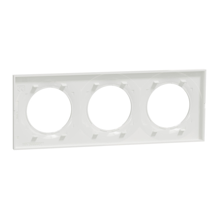 Schneider Odace - Plaque de finition 3 postes - Entraxe 71 mm - Hor/vert - Réf.: S520706