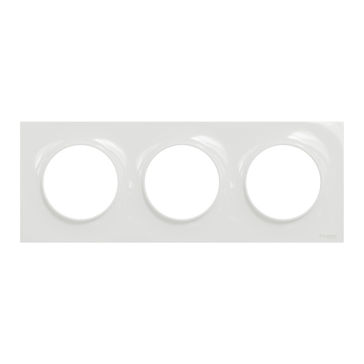 Schneider Odace - Plaque de finition 3 postes - Entraxe 71 mm - Hor/vert - Réf.: S520706