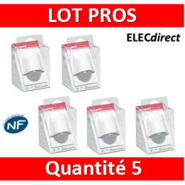 Legrand - Détecteur de mouvement PIR 140° portée 8m IP41 - Mural - Blanc - saillie - 048945x5