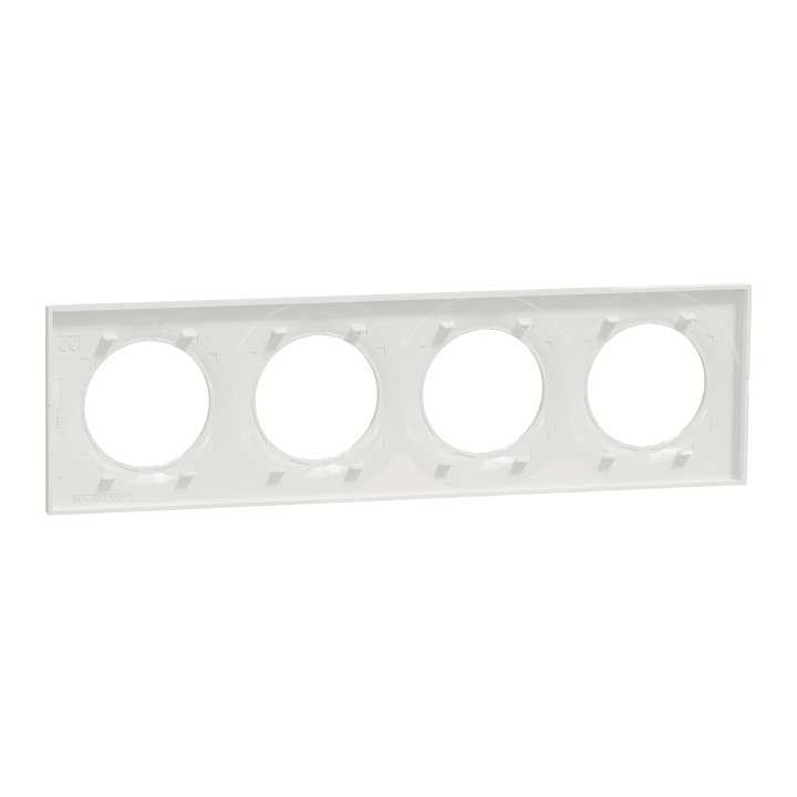 Schneider Odace - Plaque de Finition 4 Postes - Entraxe 71 mm - Hor/vert - Réf.: S520708