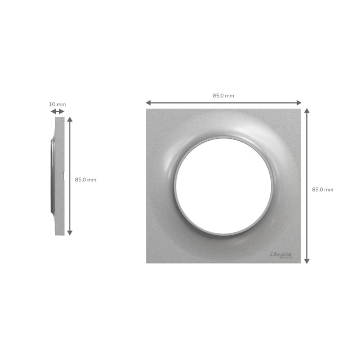 Schneider - Odace - Styl - Plaque 1 poste - Aluminium - Réf : S520702E