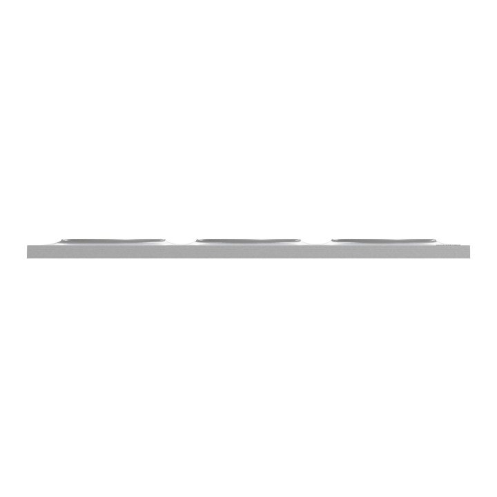 Schneider - Odace - Styl - Plaque 3 postes - Entraxe 71mm - Aluminium - Réf : S520706E