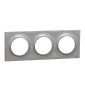 Schneider - Odace - Styl - Plaque 3 postes - Entraxe 71mm - Aluminium - Réf : S520706E