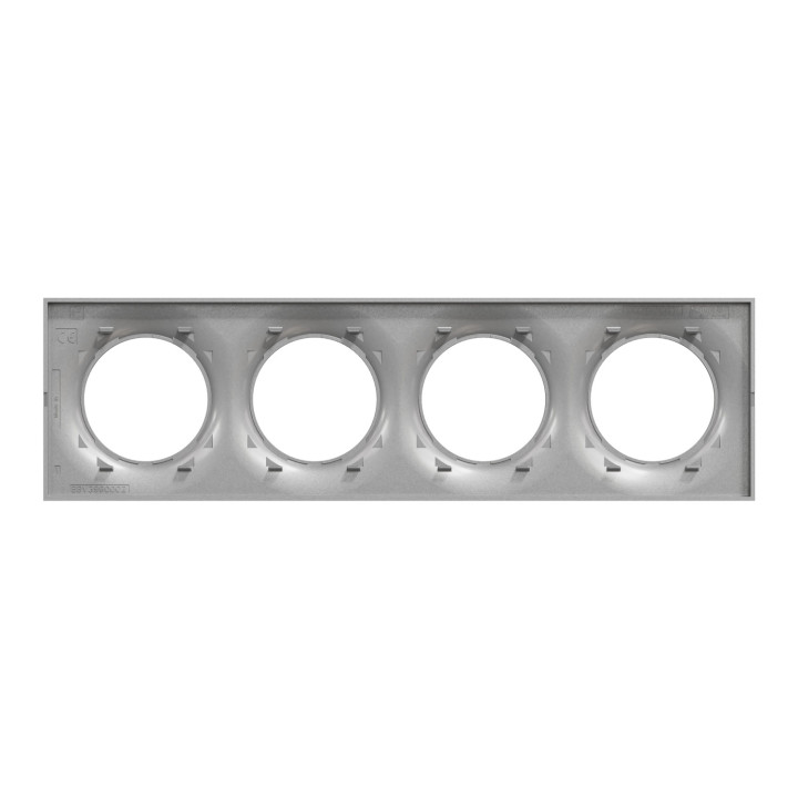 Schneider - Odace - Styl - Plaque 4 postes - Aluminium - Réf : S520708E