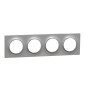 Schneider - Odace - Styl - Plaque 4 postes - Aluminium - Réf : S520708E