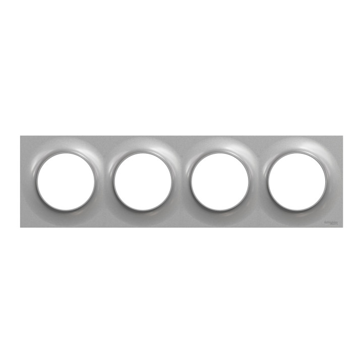 Schneider - Odace - Styl - Plaque 4 postes - Aluminium - Réf : S520708E