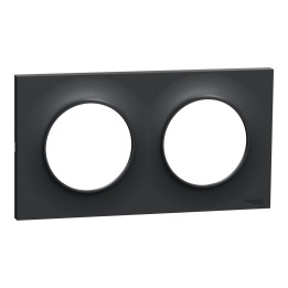 Schneider - Odace - Styl - Plaque 2 postes - entraxe 71 mm  - Anthracite - Réf : S540704