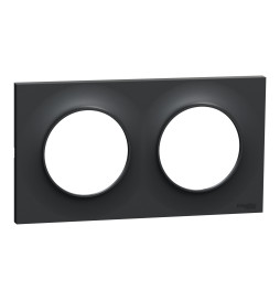 Schneider - Odace - Styl - Plaque 2 postes - entraxe 71 mm  - Anthracite - Réf : S540704
