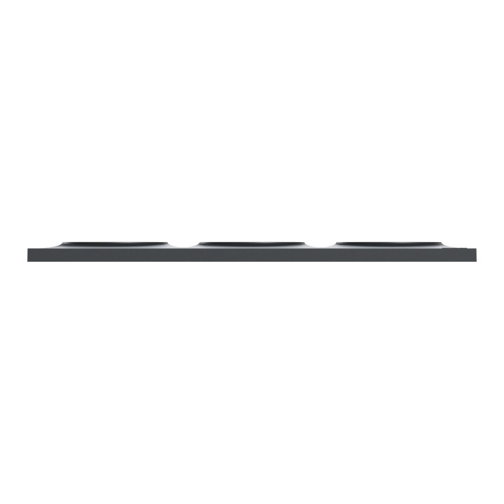 Schneider - Odace - Styl - Plaque 3 postes - entraxe 71 mm - Anthracite - Réf : S540706