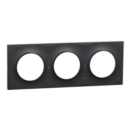 Schneider - Odace - Styl - Plaque 3 postes - entraxe 71 mm - Anthracite - Réf : S540706