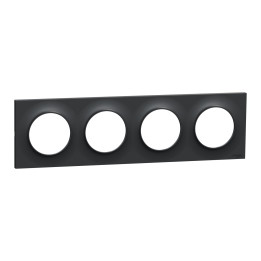 Schneider - Odace - Styl - Plaque 4 postes - entraxe 71 mm - Anthracite - Réf : S540708