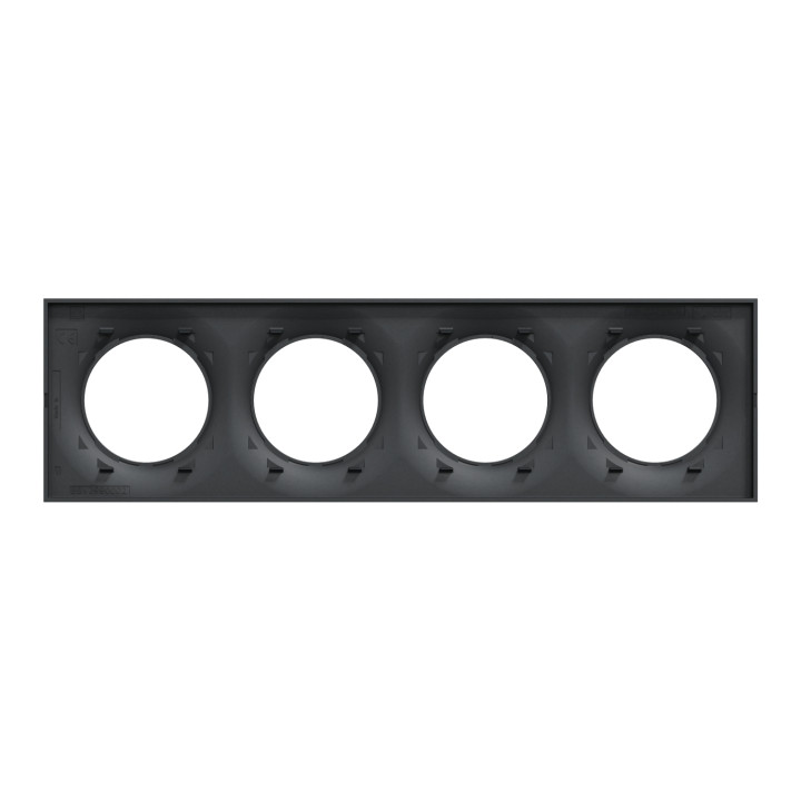 Schneider - Odace - Styl - Plaque 4 postes - entraxe 71 mm - Anthracite - Réf : S540708