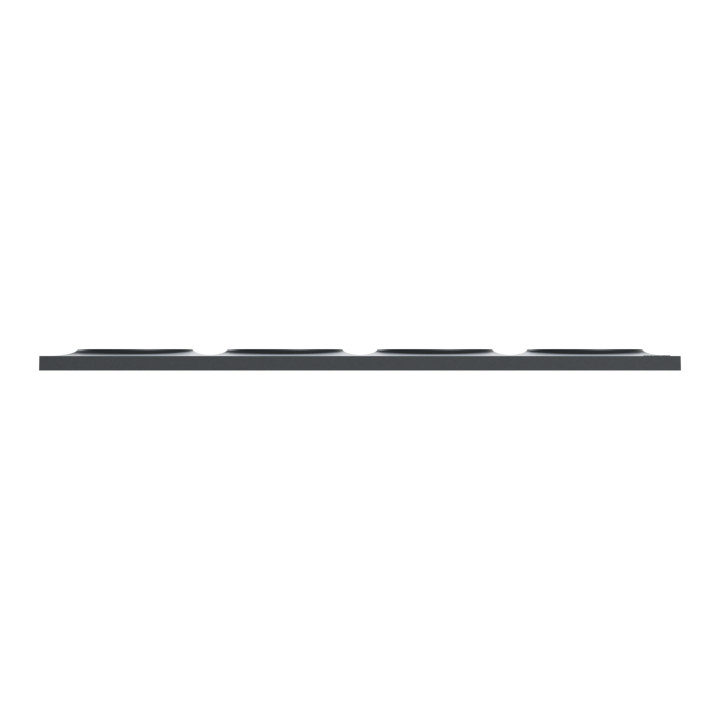 Schneider - Odace - Styl - Plaque 4 postes - entraxe 71 mm - Anthracite - Réf : S540708