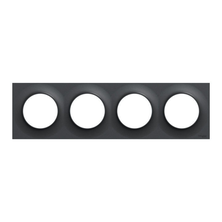 Schneider - Odace - Styl - Plaque 4 postes - entraxe 71 mm - Anthracite - Réf : S540708