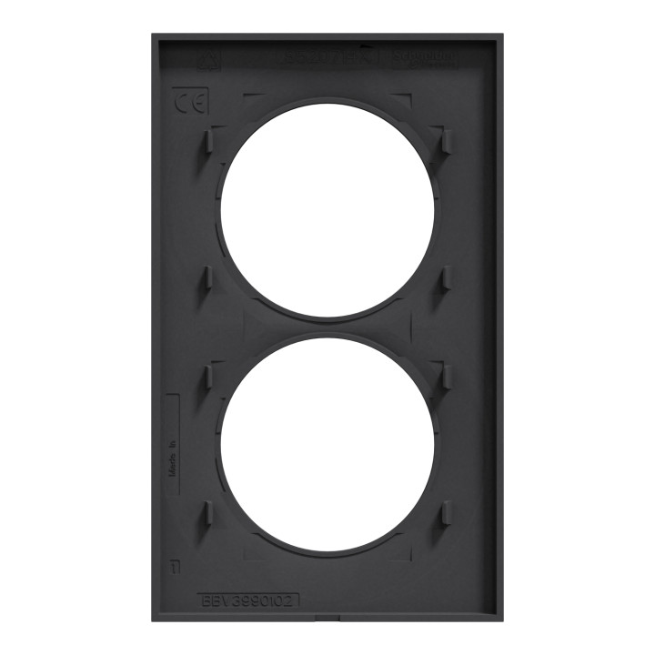 Schneider - Odace - Styl - Plaque 2 postes - entraxe 57 mm - Anthracite - Réf : S540714