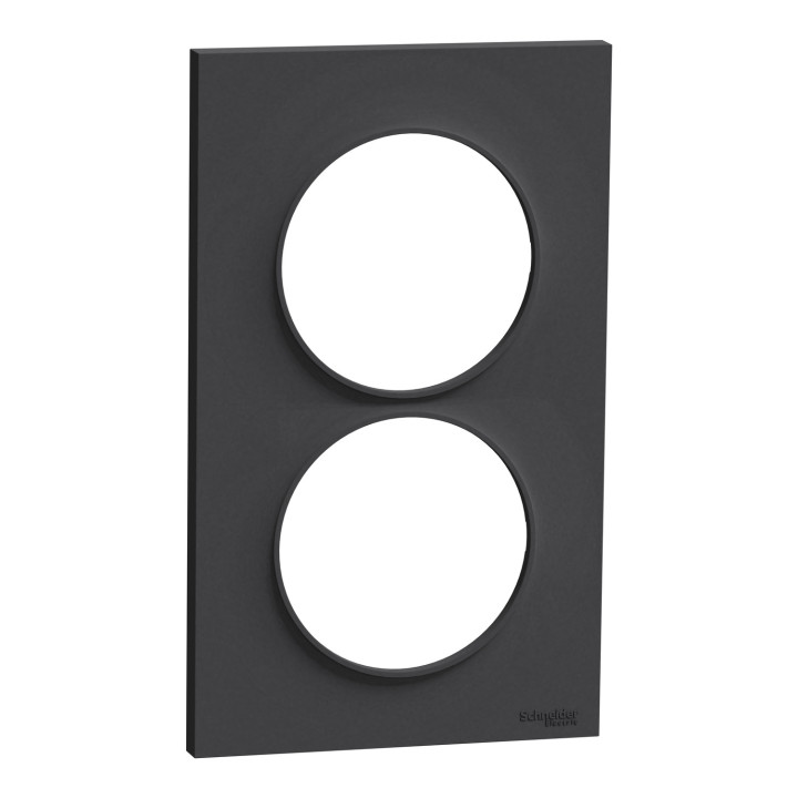 Schneider - Odace - Styl - Plaque 2 postes - entraxe 57 mm - Anthracite - Réf : S540714