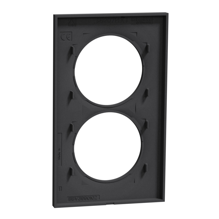 Schneider - Odace - Styl - Plaque 2 postes - entraxe 57 mm - Anthracite - Réf : S540714