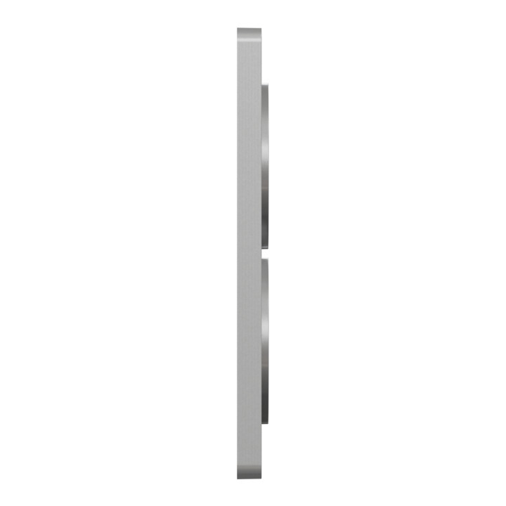Schneider - Odace - Touch - Plaque 2 postes - entraxe 57 mm - Hor/vert - ALU finition ardoise - Réf : S530814V
