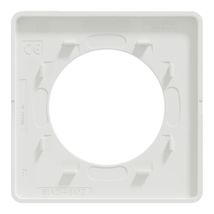 Schneider - Odace - Touch - Plaque 1 poste - ALU brossé avec liseré blanc - Réf : S520802J
