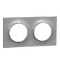 Schneider - Odace - Styl - Plaque 2 postes - entraxe 71mm - Aluminium - Réf : S520704E