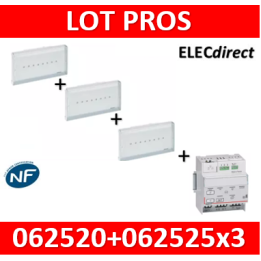 Legrand - BAES d'évacuation ECO1 standard à LEDs 45lm-1h plastique IP43-IK07 SATI Autodiag + télécommande - 062525x3+062520