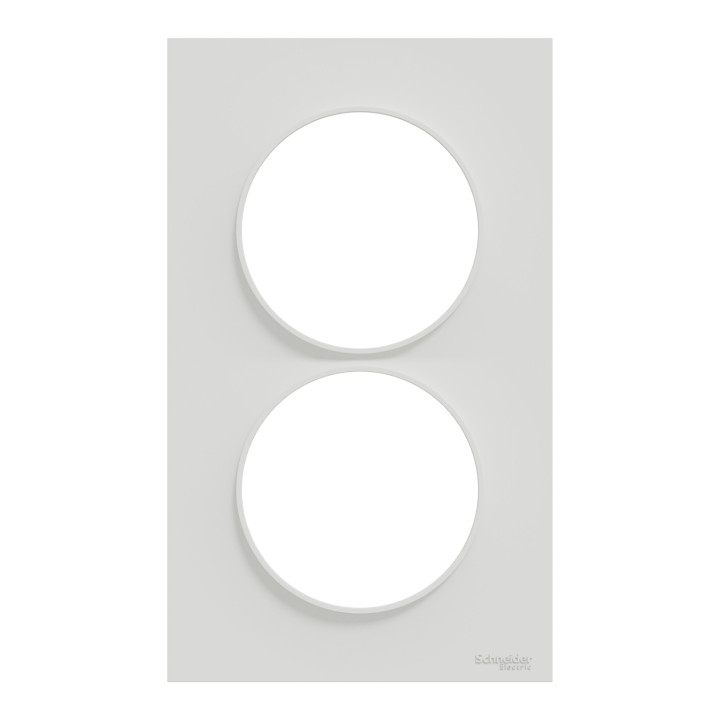 Schneider - Odace - Styl - Plaque 2 postes - entraxe 57 mm - Blanc - Réf : S520714