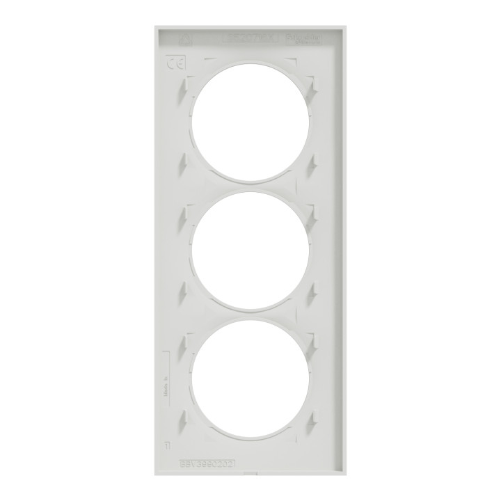 Schneider - Odace - Styl - Plaque 3 postes - entraxe 57 mm - Blanc - Réf : S520716