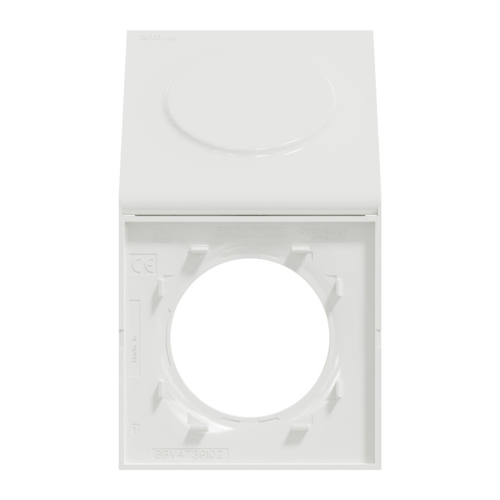 Schneider - Odace - Styl Pratic - Plaque 1 poste - Cache intégré - Blanc - Réf : S520752