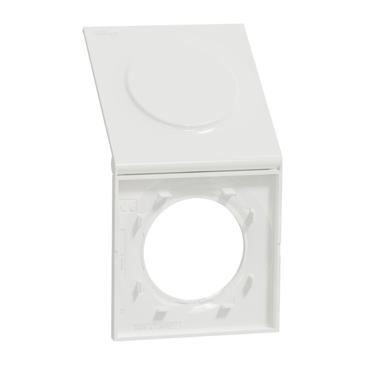 Schneider - Odace - Styl Pratic - Plaque 1 poste - Cache intégré - Blanc - Réf : S520752