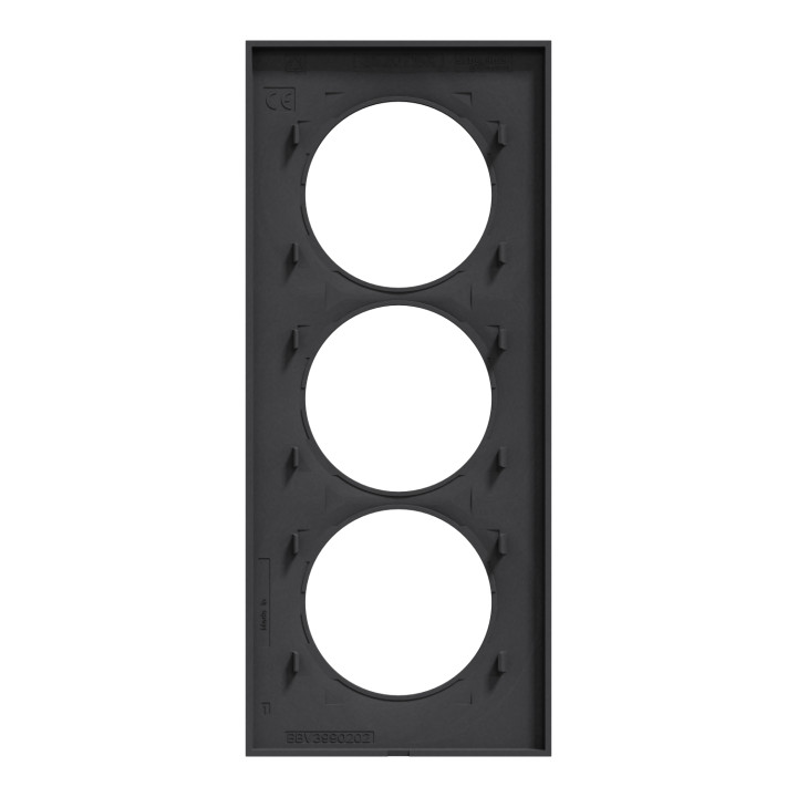 Schneider - Odace - Styl - Plaque 3 postes - entraxe 57 mm - Anthracite - Réf : S540716