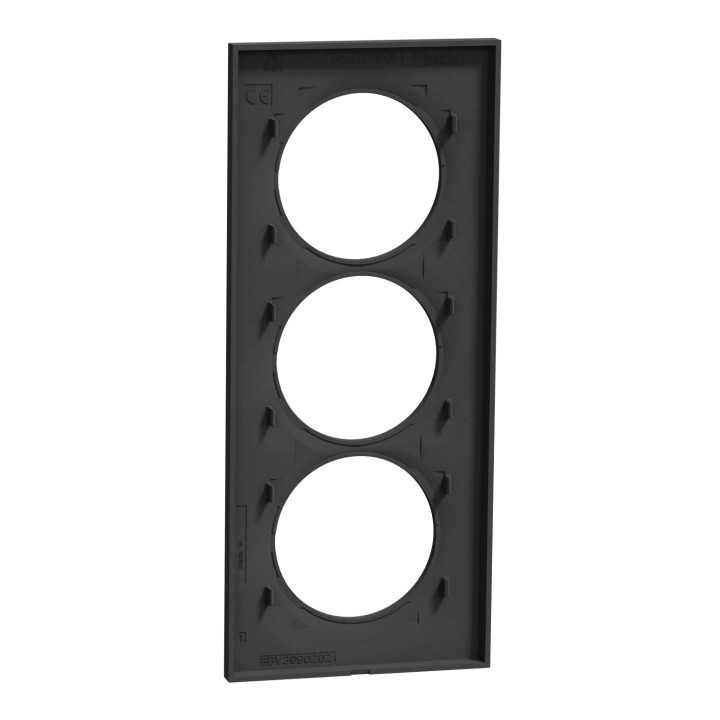 Schneider - Odace - Styl - Plaque 3 postes - entraxe 57 mm - Anthracite - Réf : S540716