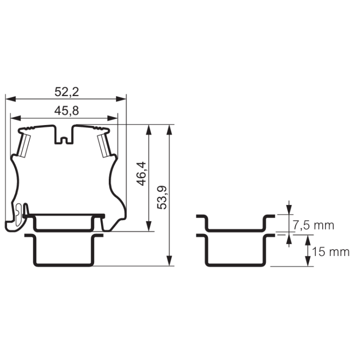 Legrand - Bloc jonction Viking 3 - À vis - Gris - 1 entrée & 1 sortie - Pas 6 mm - Réf :037161