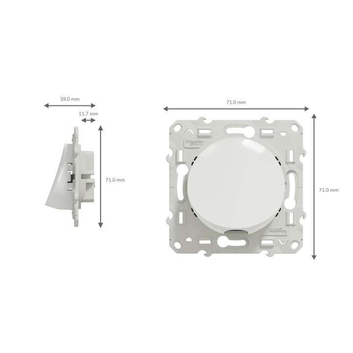 Schneider - Odace - Sortie de câble - Fixation VIS - blanc - Réf : S520662