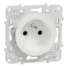 Schneider - Odace - Prise de courant Rénovation - Blanc - 2P+T - 16A - 250V - Réf : S520049