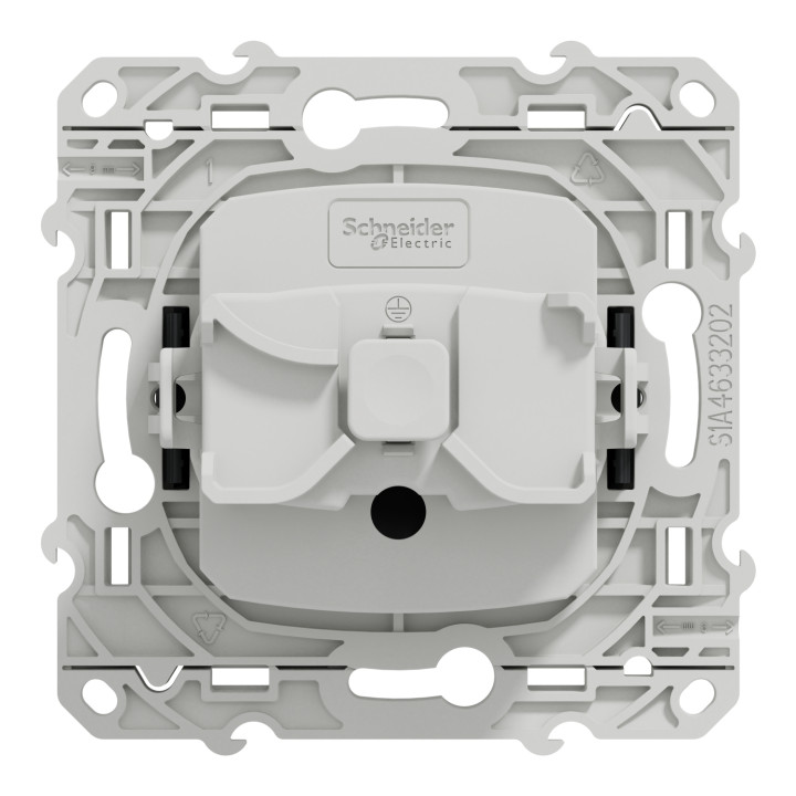 Schneider - Odace - Prise de courant Rénovation - Anthracite - 2P+T - 16A - 250V - Réf : S540049