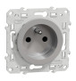 Schneider - Odace - Prise de courant Rénovation - Aluminium - 2P+T - 16A - 250V - Réf : S530049